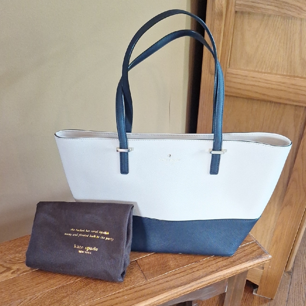 Kate Spade Blue and White Tote Bag